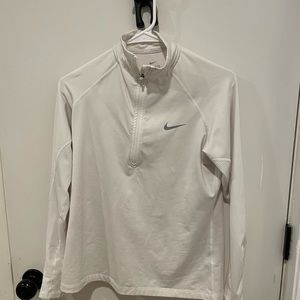 Nike Pro 1/2 Zip long sleeve top, white